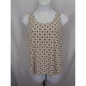Easywear by Chicos Beige Black Travel Knit Tank Top Size 3 (16) XL